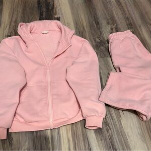 Comfrt Pastel Collection Zip-Up Hoodie & Straight Leg Sweatpants Set – Small